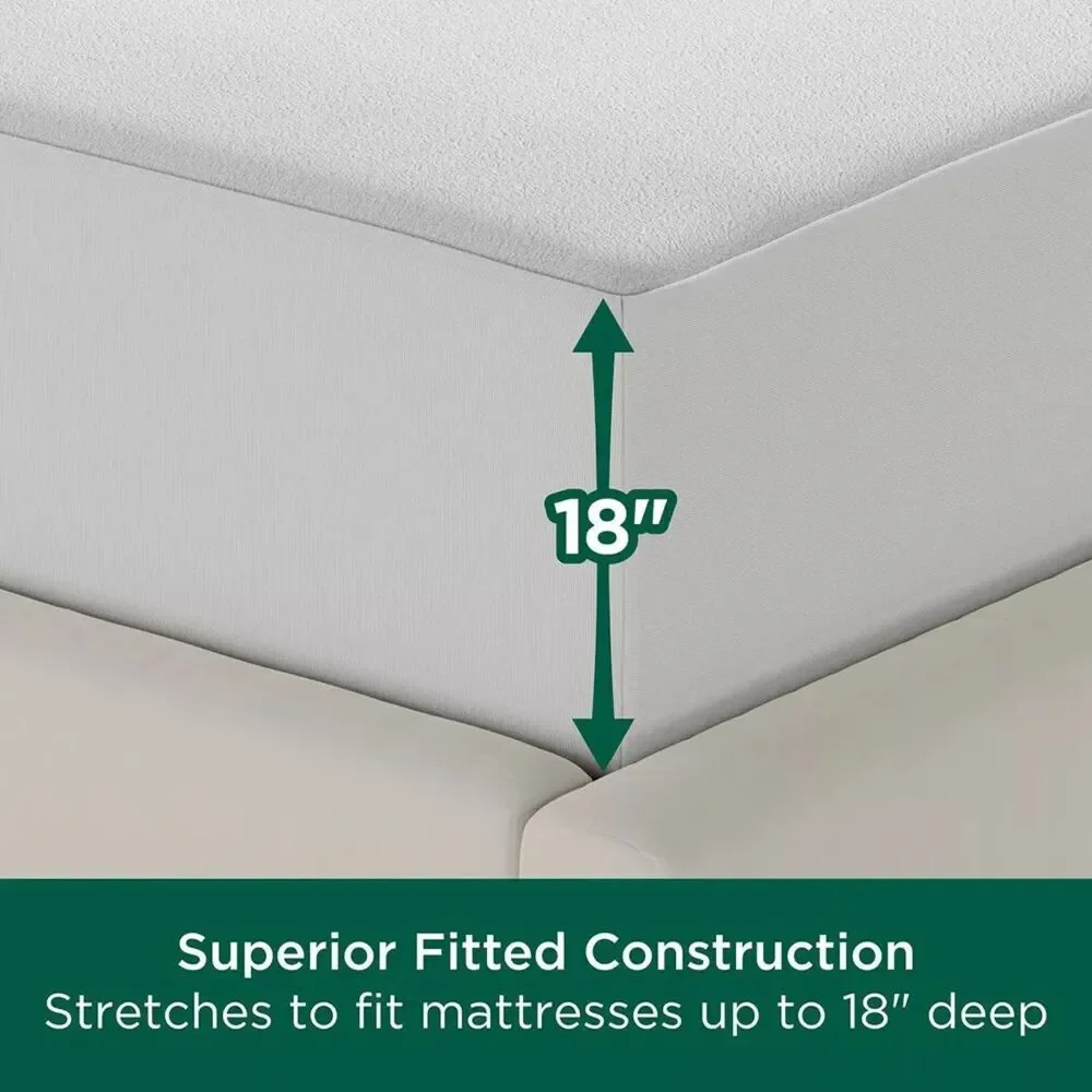 Allerease Clean Boost Waterproof Fitted Mattress Protector